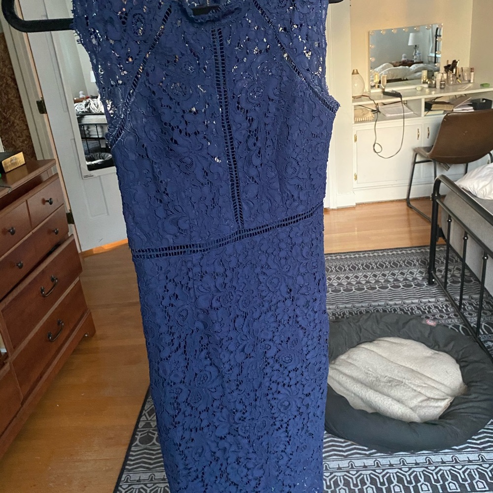 Navy Lace Cocktail Dress